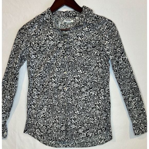 Old Navy Women's Long Sleeve Button Down Shirt Sz Xs - Picture 1 of 6